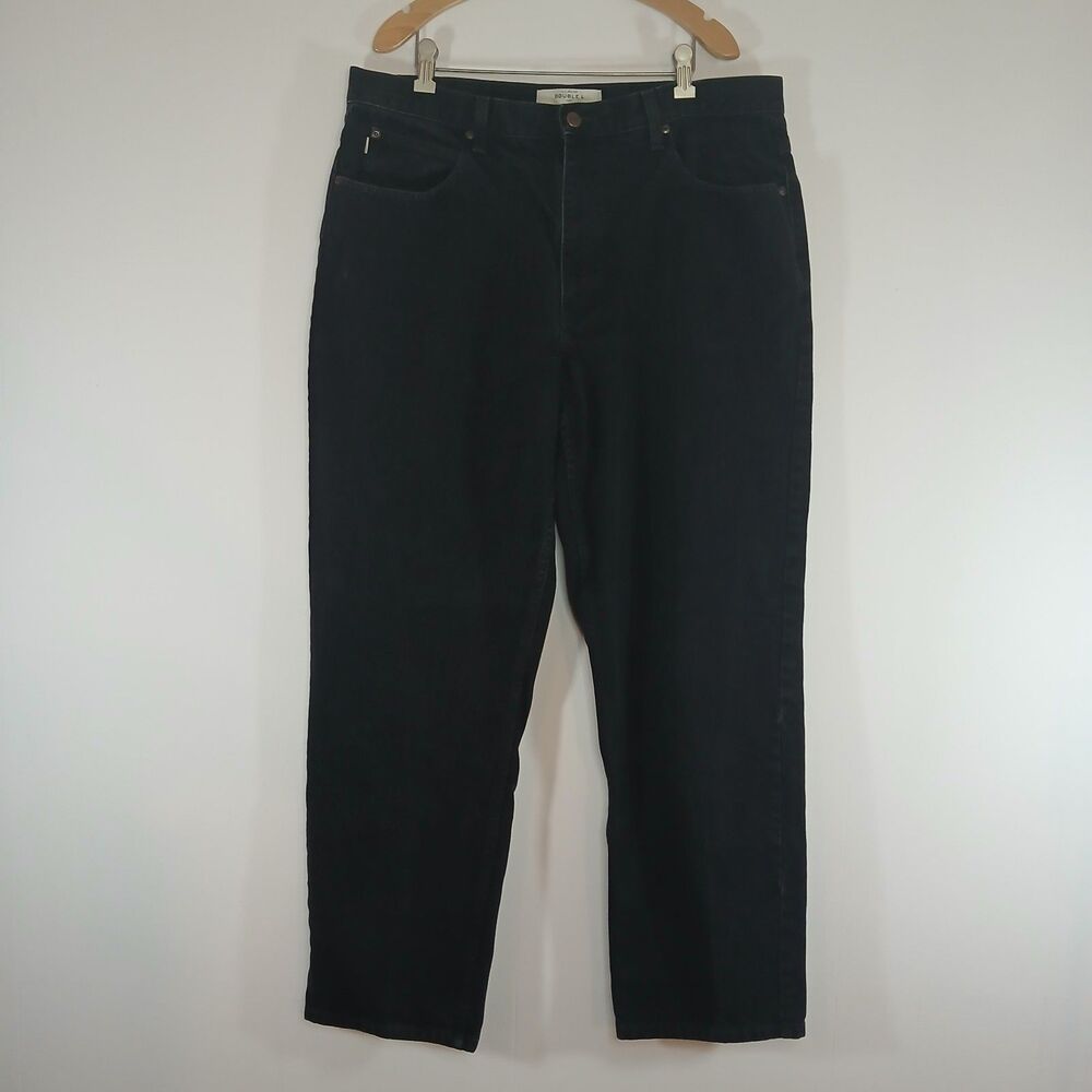 LL Bean Double L Relaxed Fit Jeans Mens 38x32 Black Faded Workwear Denim Pants